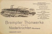 Alte Visitenkarte Brempter Tonwerke